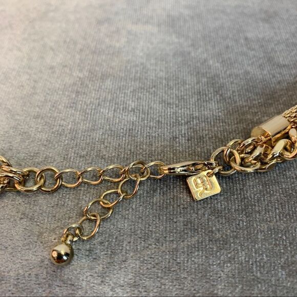 BANANA republic bronze brown cream gem jewelled Embellished statement necklace - Picture 10 of 11